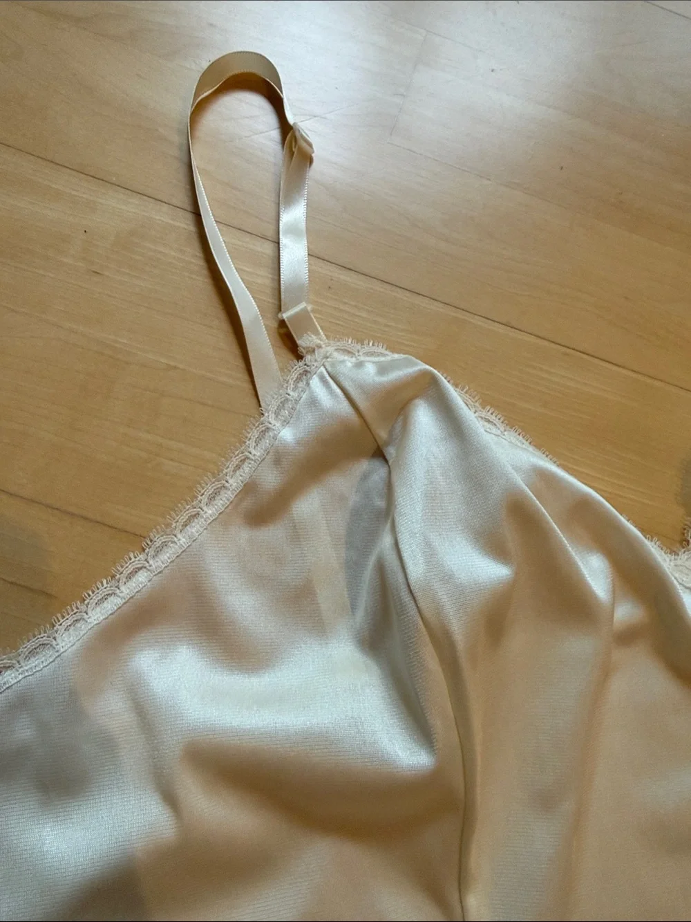 Satin Lace-Trim Slip Camisole - Brand New